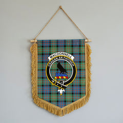 MacDonnell of Glengarry Ancient Tartan Crest Wall Hanging Banner - Wood Pole