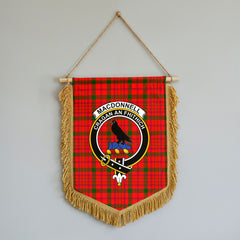 MacDonnell of Keppoch Tartan Crest Wall Hanging Banner - Wood Pole