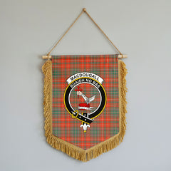 MacDougall Ancient Tartan Crest Wall Hanging Banner - Wood Pole