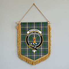 MacDowall Tartan Crest Wall Hanging Banner - Wood Pole