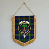 MacEwan Modern Tartan Crest Wall Hanging Banner - Wood Pole