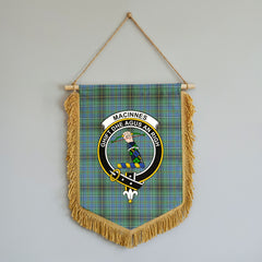 MacInnes Ancient Tartan Crest Wall Hanging Banner - Wood Pole