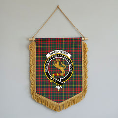 MacIntosh Hunting Modern Tartan Crest Wall Hanging Banner - Wood Pole
