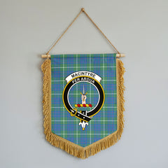 MacIntyre Hunting Ancient Tartan Crest Wall Hanging Banner - Wood Pole