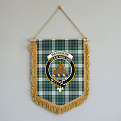 MacKenzie Dress Ancient Tartan Crest Wall Hanging Banner - Wood Pole