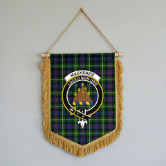 MacKenzie Modern Tartan Crest Wall Hanging Banner - Wood Pole