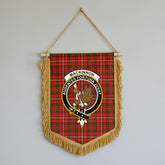 MacKinnon Modern Tartan Crest Wall Hanging Banner - Wood Pole
