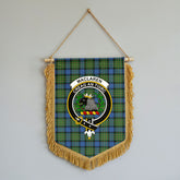 MacLaren Ancient Tartan Crest Wall Hanging Banner - Wood Pole