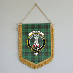 MacLean Hunting Ancient Tartan Crest Wall Hanging Banner - Wood Pole