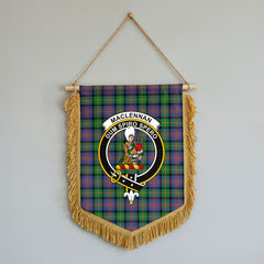 MacLennan Ancient Tartan Crest Wall Hanging Banner - Wood Pole