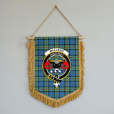 MacLeod of Harris Ancient Tartan Crest Wall Hanging Banner - Wood Pole