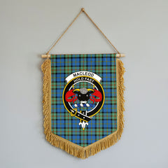 MacLeod of Harris Ancient Tartan Crest Wall Hanging Banner - Wood Pole