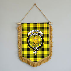 MacLeod of Lewis Modern Tartan Crest Wall Hanging Banner - Wood Pole