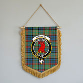 MacNicol Hunting Ancient Tartan Crest Wall Hanging Banner - Wood Pole