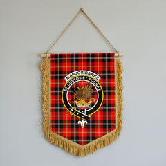 Marjoribanks Tartan Crest Wall Hanging Banner - Wood Pole