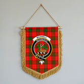 Maxwell Modern Tartan Crest Wall Hanging Banner - Wood Pole
