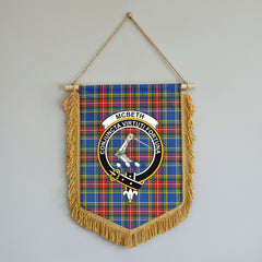McBeth Modern Tartan Crest Wall Hanging Banner - Wood Pole