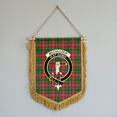 McCulloch Tartan Crest Wall Hanging Banner - Wood Pole