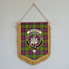 McDonald (Clan Ranald) Tartan Crest Wall Hanging Banner - Wood Pole