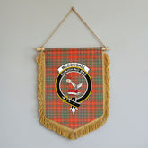 McDougall Ancient Tartan Crest Wall Hanging Banner - Wood Pole
