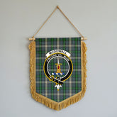 McDowall Tartan Crest Wall Hanging Banner - Wood Pole