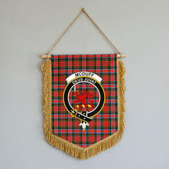 McDuff Modern Tartan Crest Wall Hanging Banner - Wood Pole