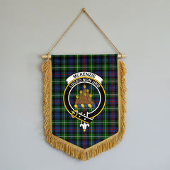 McKenzie Modern Tartan Crest Wall Hanging Banner - Wood Pole