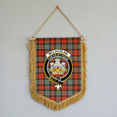 McLachlan Weathered Tartan Crest Wall Hanging Banner - Wood Pole