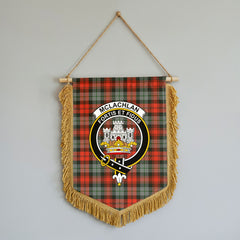 McLachlan Weathered Tartan Crest Wall Hanging Banner - Wood Pole