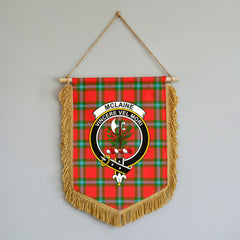McLaine of Loch Buie Tartan Crest Wall Hanging Banner - Wood Pole