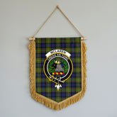McLaren Modern Tartan Crest Wall Hanging Banner - Wood Pole