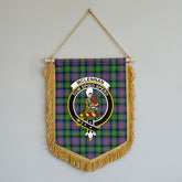 McLennan Ancient Tartan Crest Wall Hanging Banner - Wood Pole