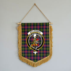 McLennan Modern Tartan Crest Wall Hanging Banner - Wood Pole