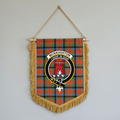 McNaughton Ancient Tartan Crest Wall Hanging Banner - Wood Pole