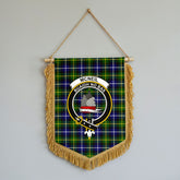 McNeil of Barra Modern Tartan Crest Wall Hanging Banner - Wood Pole