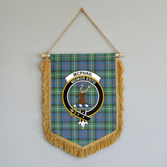 McPhail Hunting Ancient Tartan Crest Wall Hanging Banner - Wood Pole