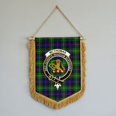 McThomas Modern Tartan Crest Wall Hanging Banner - Wood Pole