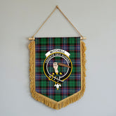 Mitchell Modern Tartan Crest Wall Hanging Banner - Wood Pole