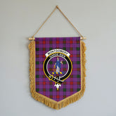 Montgomery Modern Tartan Crest Wall Hanging Banner - Wood Pole