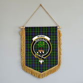 Mowat Modern Tartan Crest Wall Hanging Banner - Wood Pole