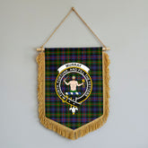 Murray of Atholl Modern Tartan Crest Wall Hanging Banner - Wood Pole