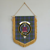 Ogilvie Hunting Modern Tartan Crest Wall Hanging Banner - Wood Pole