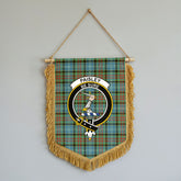 Paisley District Tartan Crest Wall Hanging Banner - Wood Pole
