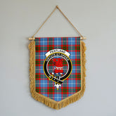 Pentland Tartan Crest Wall Hanging Banner - Wood Pole