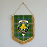 Pringle Tartan Crest Wall Hanging Banner - Wood Pole