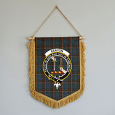 Renton Tartan Crest Wall Hanging Banner - Wood Pole