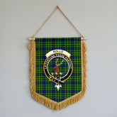 Rollo Modern Tartan Crest Wall Hanging Banner - Wood Pole