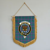 Sandilands Tartan Crest Wall Hanging Banner - Wood Pole