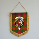 Skene Modern Tartan Crest Wall Hanging Banner - Wood Pole