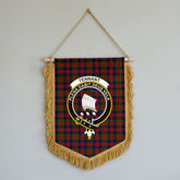 Tennant Tartan Crest Wall Hanging Banner - Wood Pole